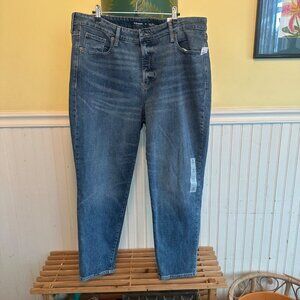 Old Navy 18 Womens Blue Denim Jeans OG Straight distressing
